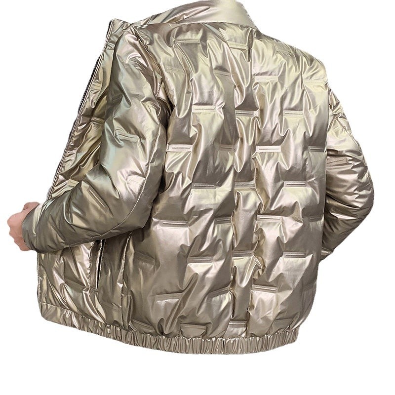 Men's winter glossy short keep warm trend down jacket