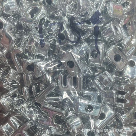 21mm electroplated silver letters (10 pcs) hole 6mm