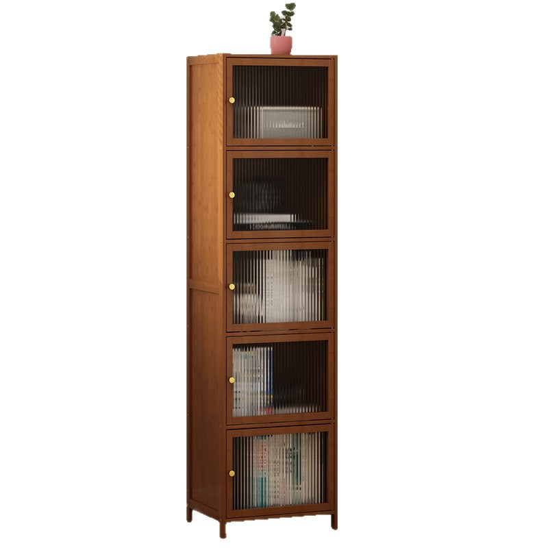 Estante de libros con puerta estante de almacenamiento multicapa closet de hendidura sala de estar estante de libros contra la pared gabinete de televisión