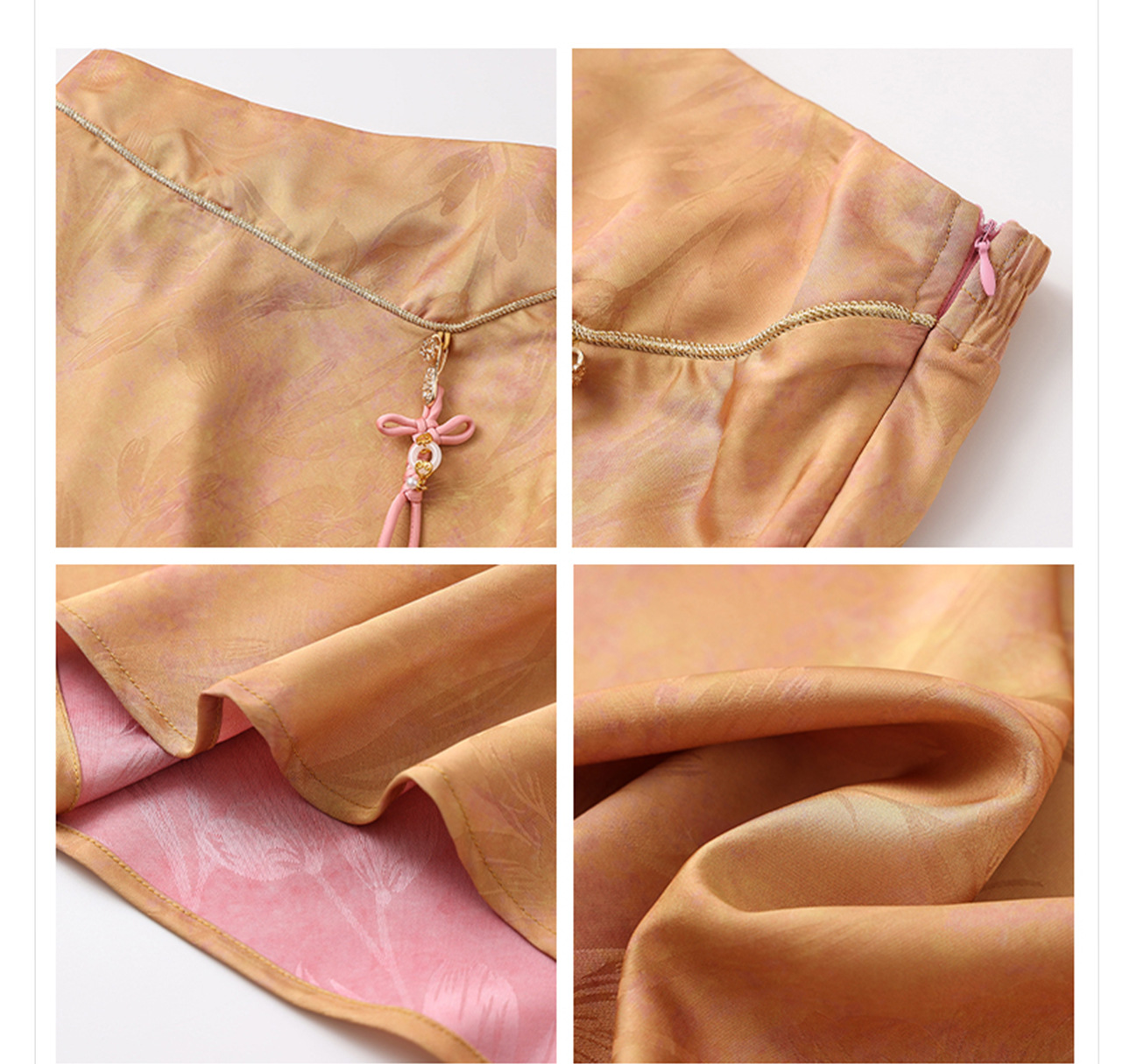 Bộ trang phục hai mảnh phong cách Trung Quốc mới – Áo vest cổ đứng thêu tay kết hợp chân váy đuôi cá — Váy nửa, Áo gilê chi tiết 28