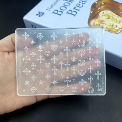 Cross-Border Best-Selling Star and Cross Collection Nail Art Accessories Cross Nail Art Silicone Mold Food-Grade Silicone (Dırnaq bəzəkləri) - b453-cross-mold