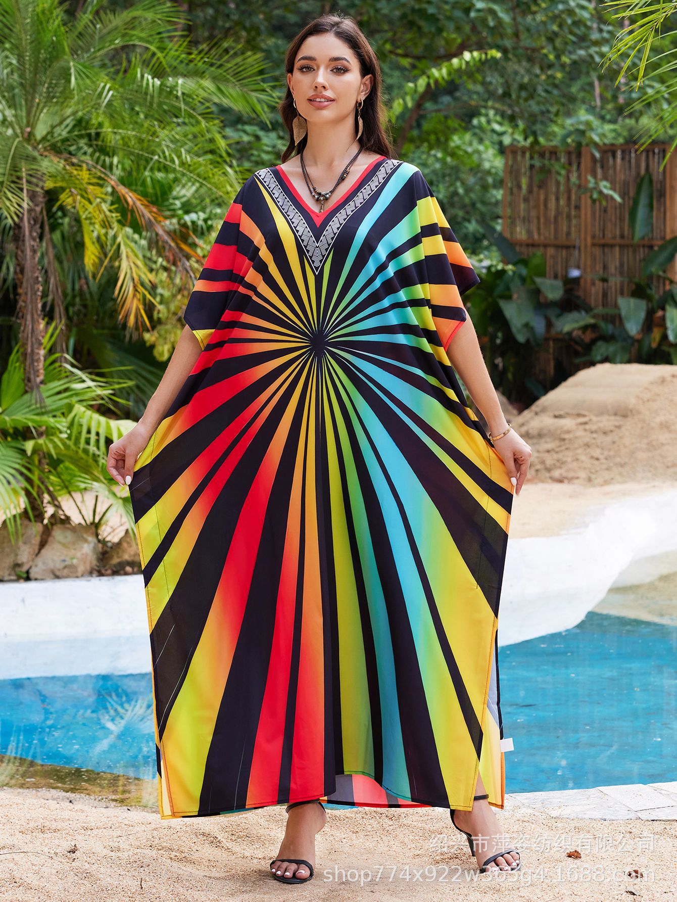 Transfronterizo Amazon nueva camiseta de playa ropa de vacaciones suelta bikini camiseta protector solar trajes de baño 5012