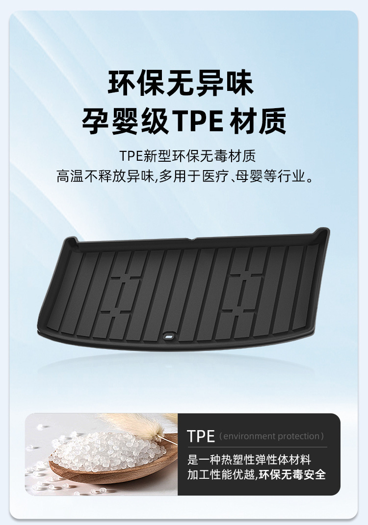Suitable for 26 models of Chery Fengyun A9 EV 650KM, specialized TPE trunk mat, waterproof and wear-resistant trunk pad