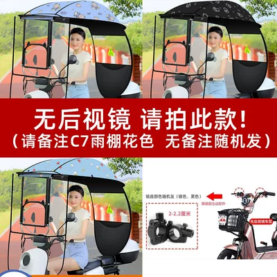 Canopy with Adjustable Angle, Elektromobil üçün ön şüşə çətiri (günlük) - photo-of-electric-car-without-rearview-mirror-color-remarks-c7-model-other