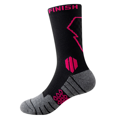 Mid-length professional basketball socks for kids, with towel soles—boys' high-top running socks for professional, elite sports performance.