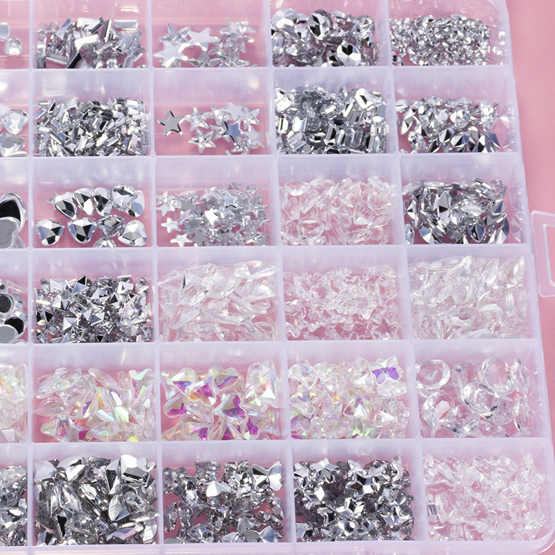 Nail jewelry special-shaped drill big small size crooked heart water drop acrylic nail drill DIY nail jewelry material accessories