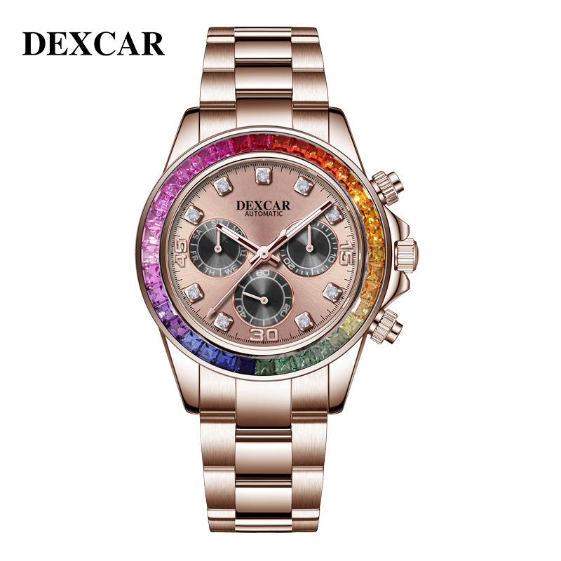 Dexcar/Duka Rainbow Circle Trendy Fashion Watch Business Casual Men's Watch High-End Mechanical Watch