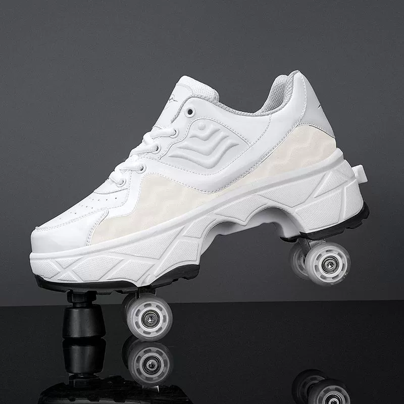 Детские Heelys для девочек, четырехколесные прогулочно-скользящие обувь для взрослых, автоматическое сжатие роликов для мужчин