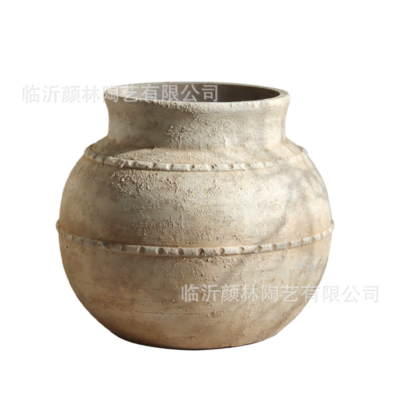 Art retro de cemento vasijas de flores sala de estar modelo de hotel de alto nivel ligeras decoración de vasijas de flores