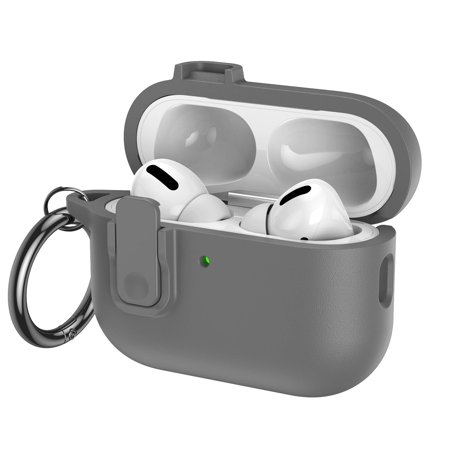 适用Airpodspro3保护套二代皮纹按键锁扣Airpods4全包防摔保护壳