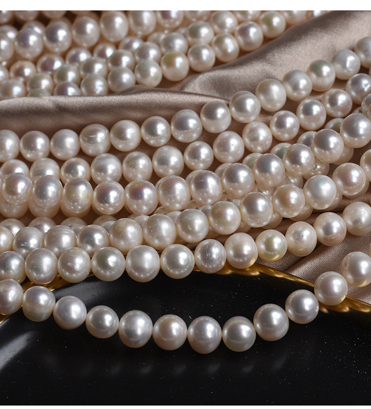 8mm Punch Natural Freshwater Pearl Wholesale Semi-finished Necklace Scattered Beads With Growth Pattern Walking Factory Direct Sales display picture 6