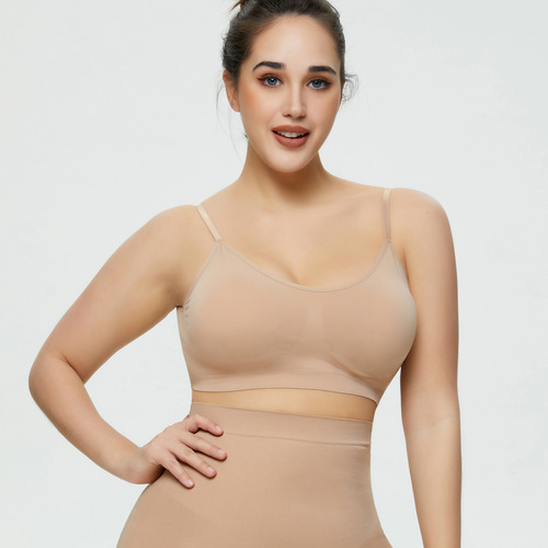 Seamless, back-supporting women's bra for larger busts—includes a vest-style design, offers full-coverage without underwire, and comes in plus sizes perfect for sports and everyday wear.