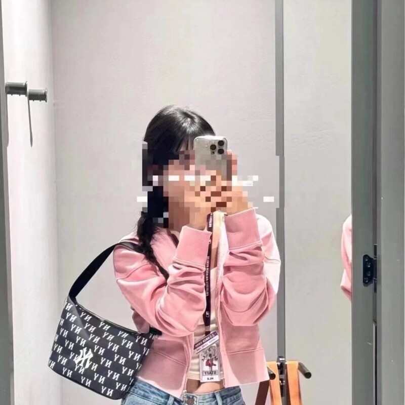 Mlb Full-Print Dumpling Bag Embroidered Bucket Bag Unisex Commuter Shoulder Crossbody Bag Cross-Border Hot-Selling Large Capacity Handbag