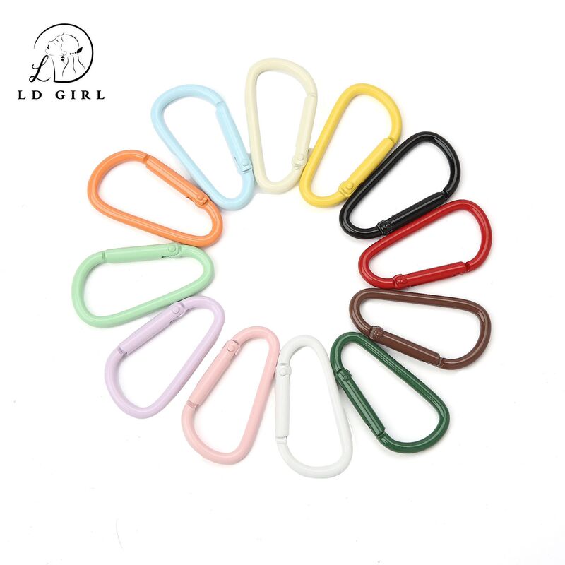 Colorful Hanging Plated DIY Carabiner Accessory No. 5 D-Shaped Carabiner Spring Buckle Climbing Buckle Keychain Dog Buckle