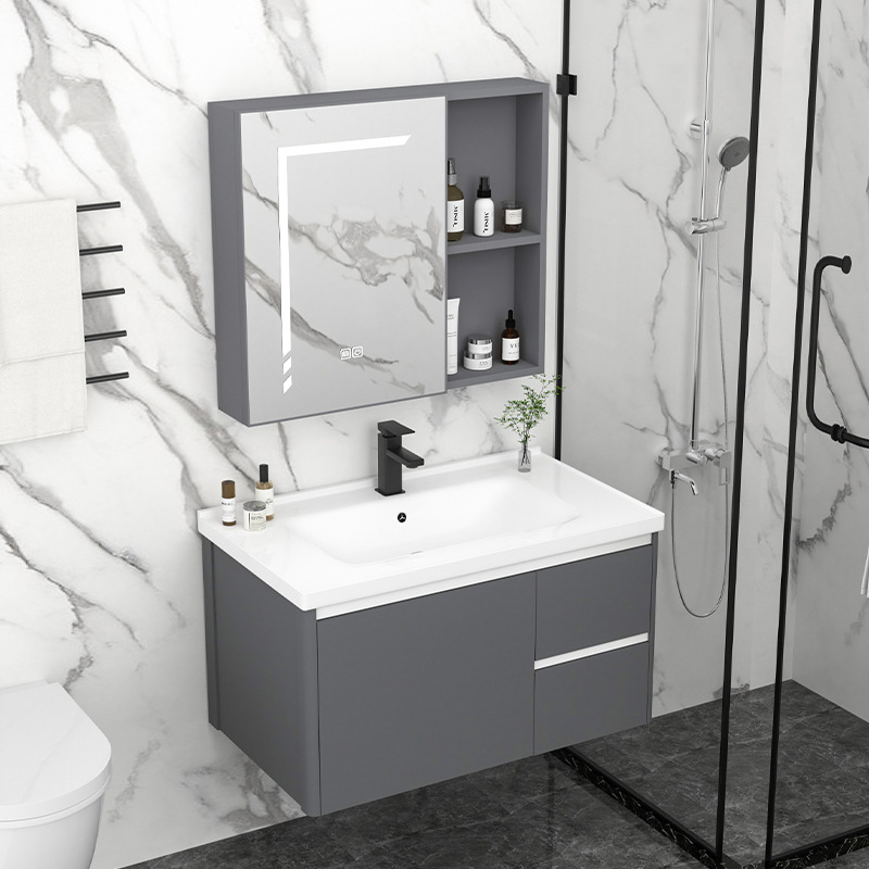 Nuevo gabinete de baño combinado espacio aluminio lavabo cerámica lavabo