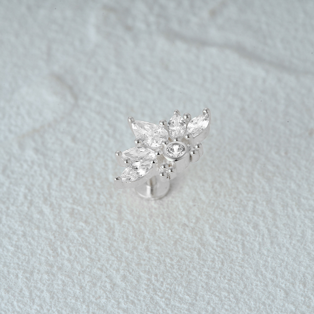 2g Weight Zircon Inlay Material Ear Studs Classification 1 Piece Quantity Daily Occasion 925 Sterling Silver Material Geometric Pattern Women's Gender Plating Design Simple Style Style 1 Piece Ear Cartilage Rings & Studs Simple Style Geometric 925 Sterling Silver Plating Zircon 65