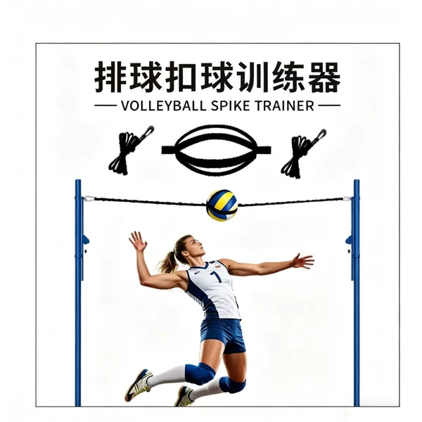 Cross-Border Volleyball Auxiliary Training Equipment with Bounce Spike Practice Belt, Hanging Basketball Belt, Spinning Ball Training Rope