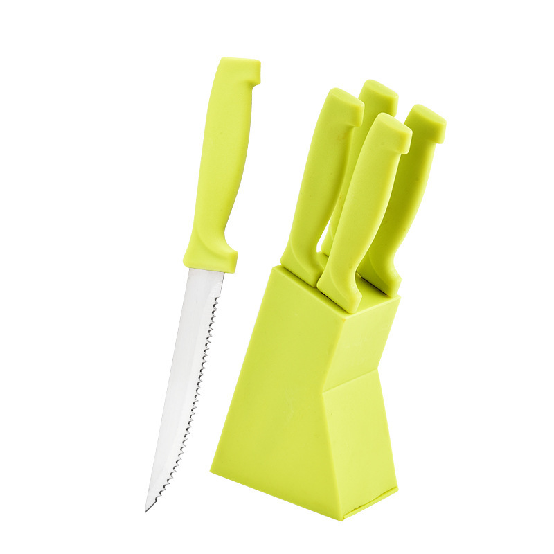 Fabricante al por mayor herramientas de cocina 7 piezas cuchillo de filete pequeño de tres ojos mango de clavos trapezoidal conjunto de utensilios de cocina