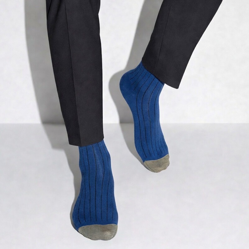 Zhou Naigai Gold Toe-Line Patterned Dark Stripe Formal Business Mid-Length Cotton Socks Gentleman's Black Socks Zhou Naigai Gold Toe-Line Patterned Dark Stripe Formal Business Mid-Length Cotton Socks Gentleman's Black Socks
