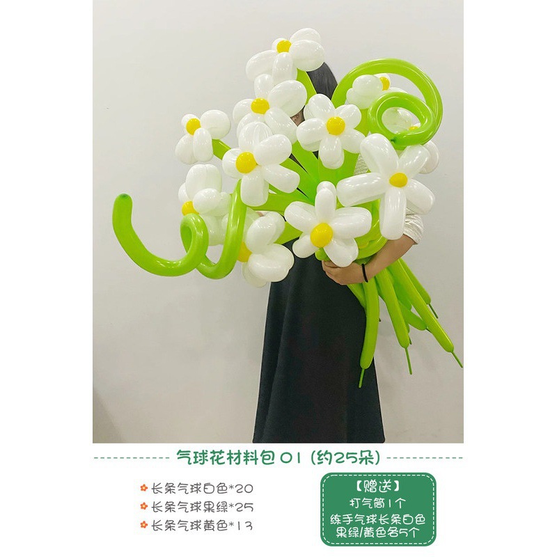Flor de globo Día del maestro Decoración de globos Decoración Escena Atmósfera Accesorios fotográficos 1.8 Ramo largo Flores de bricolaje
