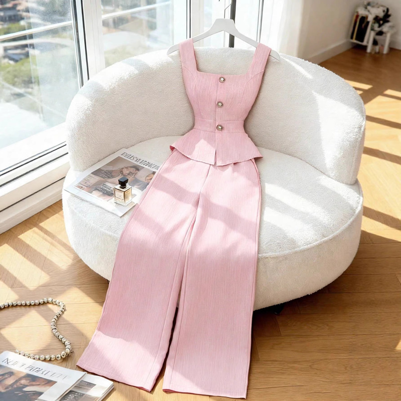 Outfits for Petite People: Korean-Style Chanel-Inspired Two-Piece Set, Slim-Fitting, Trendy, High-End, Stylish Casual Set