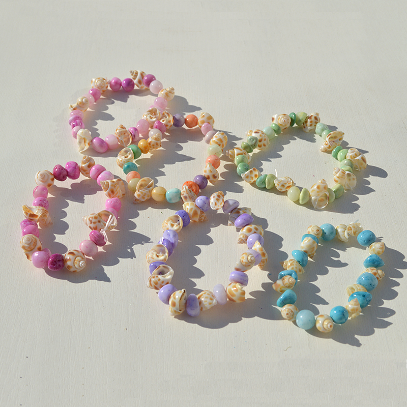 Conchas naturales pulsera caracoles collar diy joyas de chicas hechas a mano puestos de mercado nocturno regalos características pulseras