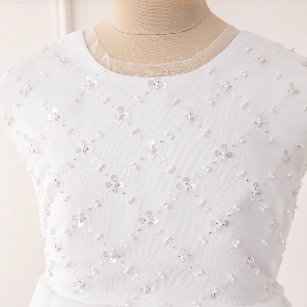 2025 nuevos vestidos para niños, vestidos de princesa, vestidos de fiesta de niña de flores de tela forjada de moda, vestidos de noche de un año para bebés