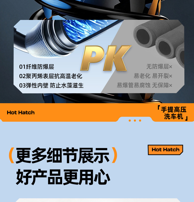 High-pressure car wash machine, suitable for home and commercial use, 220V, for cleaning farms and courtyards, with a powerful water gun and high-power water pump