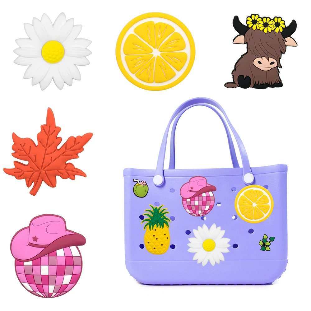 Denim beach bag accessory, pendant, fruit decorations, for import, new collection, flowered