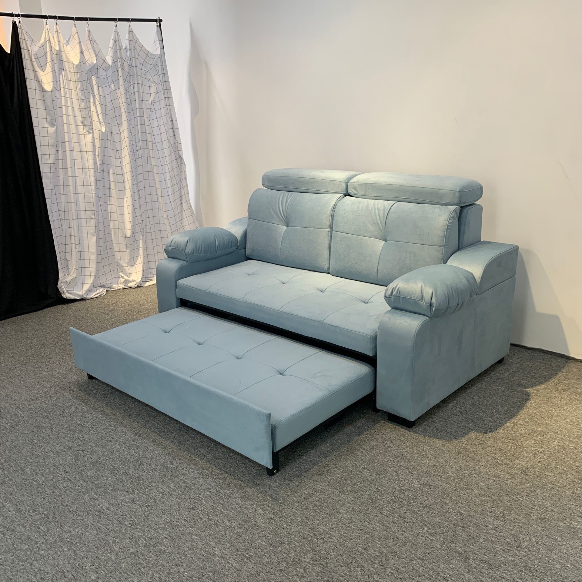 Moderno sofá cama simple plegable multifuncional pequeño sofá de cuero de 1.6m 1.9m 2.2m sofá cama