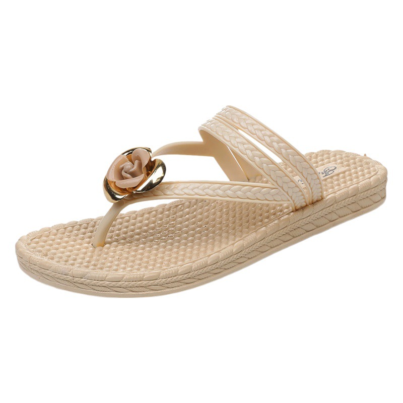 Chanclas de las mujeres de moda al aire libre verano nuevo estudiante flor flip-flops zapatos de goma de plástico sandalias de playa