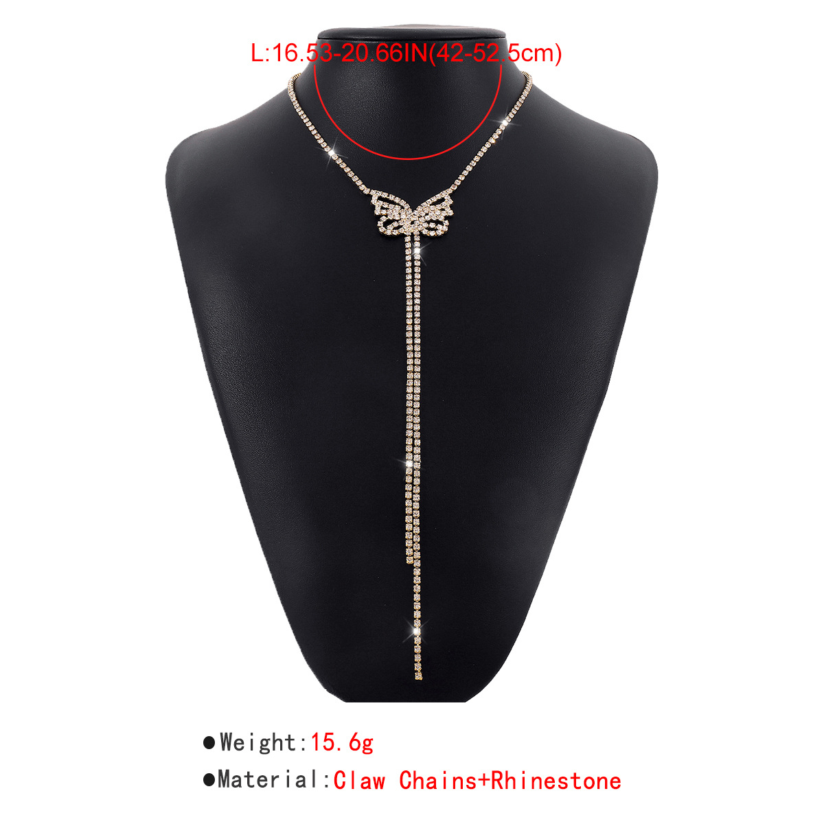Fashion Butterfly Alloy Plating Rhinestones Womenu0027S Pendant Necklace