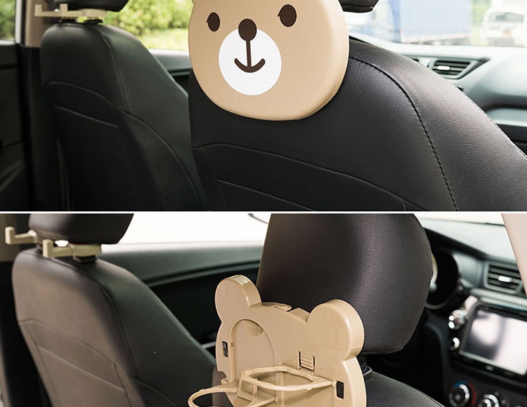 Cartoon Car-Mounted Foldable Dining Table, Rear Seat Car Cup Holder, In-Car Water Cup Holder, Car Beverage Holder, Multi-Functional