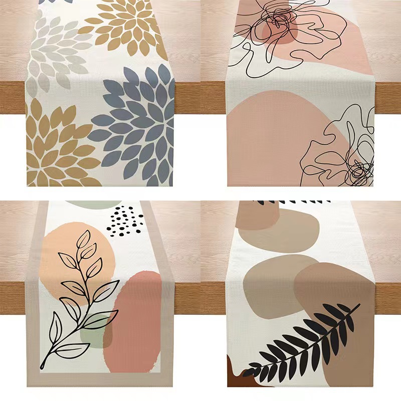 Camino DE MESA DE LINO Morandi estilo serie impreso mesa de comedor tela decorativa Amazon sala de estar mesa de café pasillo mantel transfronterizo