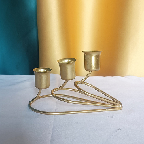 Factory Creative European and American Classic Series Iron Candlestick Rod Candlestick Iron Ornament Romantic Home Dining Table Candlelight