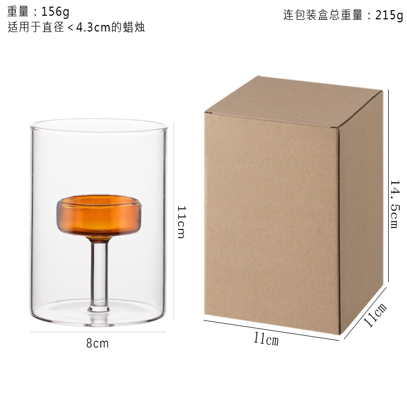 Luz de estilo europeo de lujo mesa de comedor vela titular vela cena accesorios romántico candelabro decoración nórdico pequeño vidrio romántico