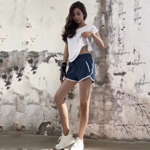 Summer Shorts Sports Pants Women's Loose Quick-drying Casual Large Size Fake Two-piece Anti-walking Running Fitness Yoga Shorts