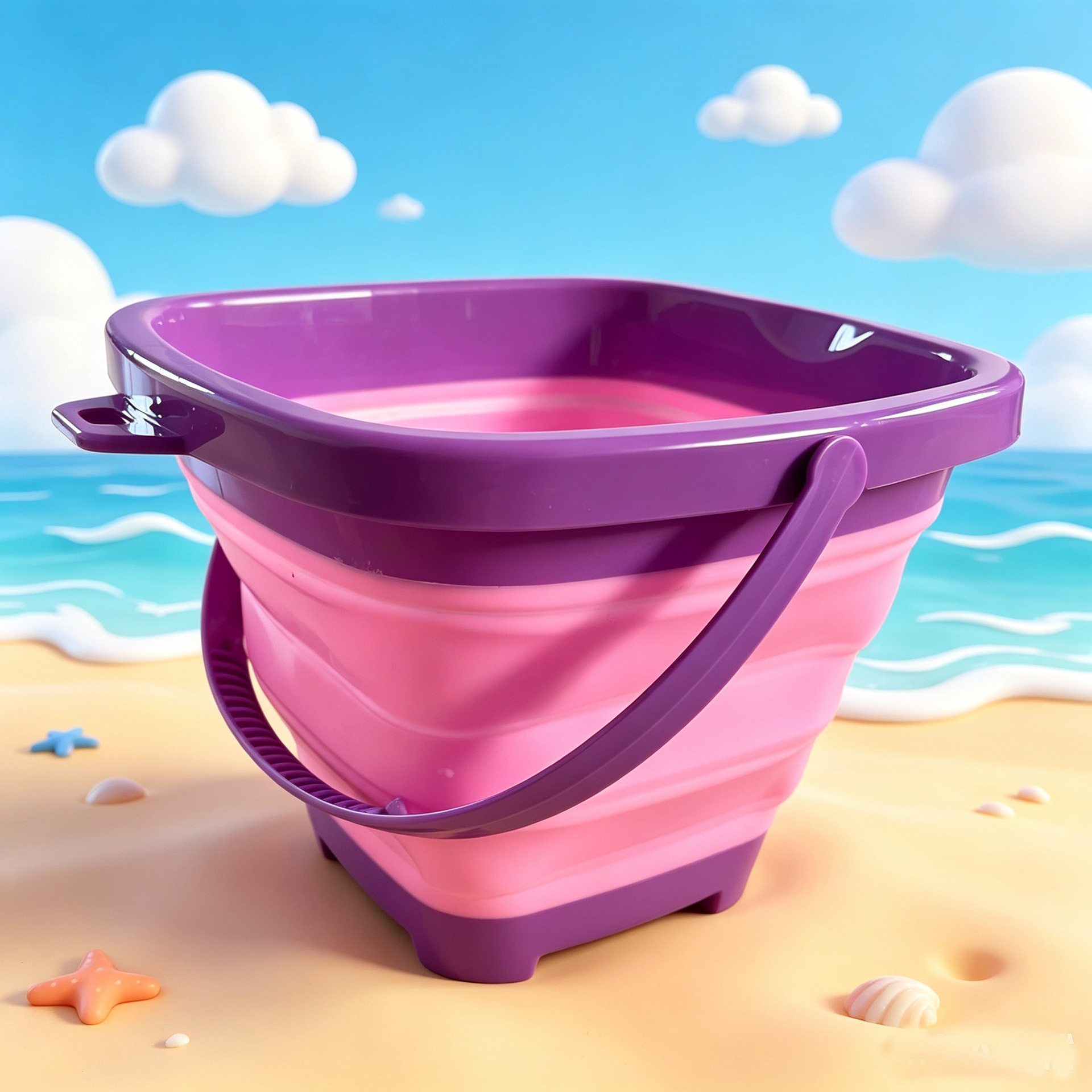 Beach folding bucket (purple)