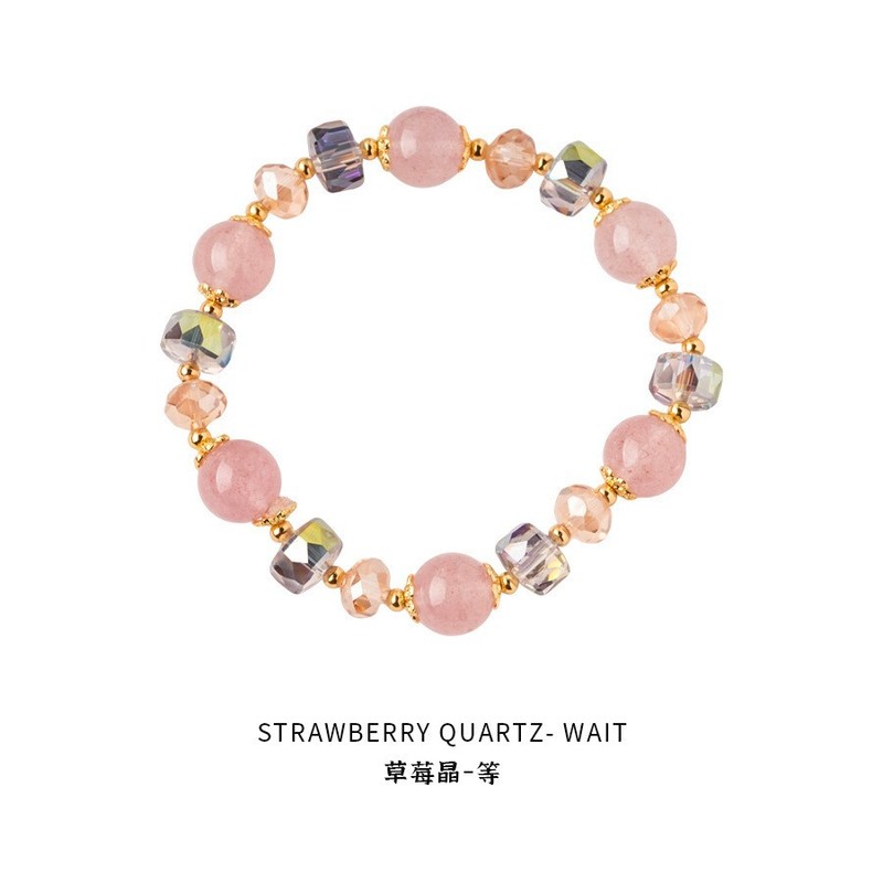 Hanluo~アクアマリンビーズプルブレスレット、ファッショナブルなニッチで絶妙な気質のブレスレット、軽い高級感、ハイエンドで多用途なハンドアクセサリー|undefined