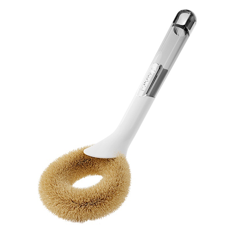 Household Coconut Palm Pot Brush, Plastic Color-Blocking Dishwashing Brush, Kitchen Cleaning Brush, Pot Scrubber Wholesale, Practical