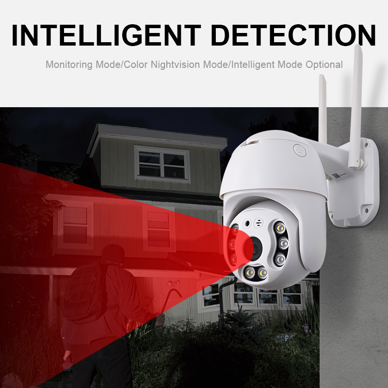 Cámara de Seguridad HD Tipo Domo TUYA 3MP de ABS y PC con Detección de Movimiento para Exterior
