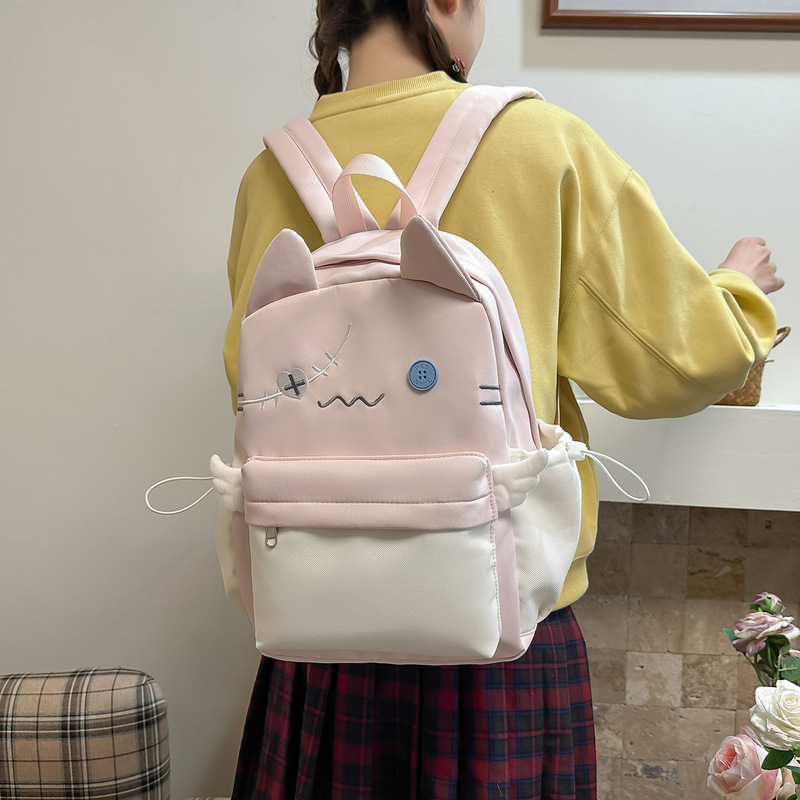 Korean Style Ins Cartoon Cute Backpack for Women, Large Capacity, College Style Student School Bag, Fashionable and Trendy Casual Backpack