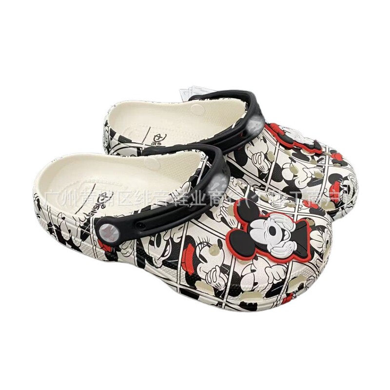 New Style Crocs Shoes for Men and Women, Mickey and Minnie Shoes, Women's Summer Sandals, Couple's Closed-Toe Beach Shoes, Fashion Wholesale