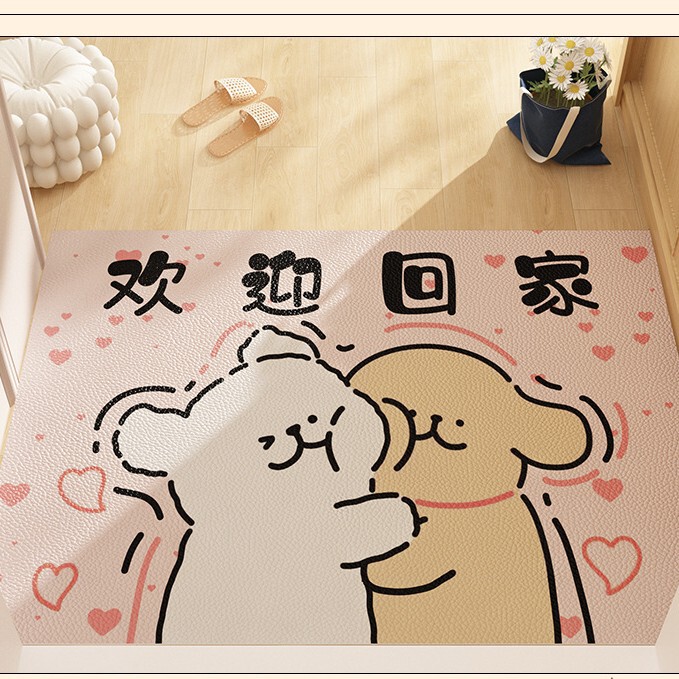 漫画の玄関ドアマット、拭いて洗えるPVC屋内汚れ防止フットマット、玄関ドアカーペット|undefined