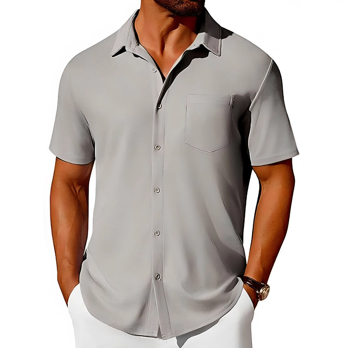 Cross-border New Hawaiian Shirt Men's Short-sleeved Buckle-free Wrinkle-free Shirt Summer Beach Casual Jacket