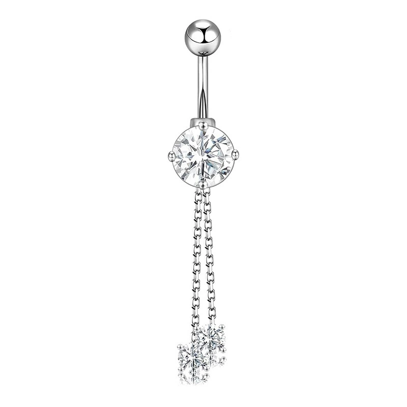 Set, physiological belly button piercing stainless steel with zircon, Amazon, (Physicals)