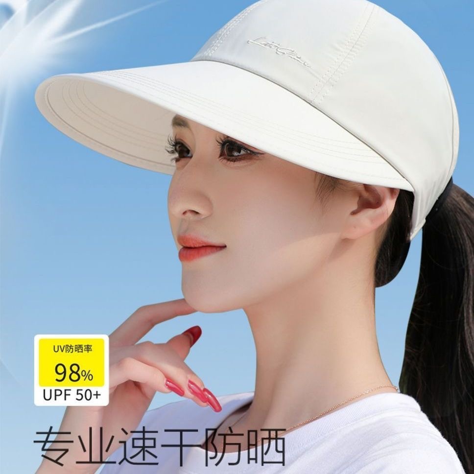 Nuevo sombrero de protección solar de primavera pescador de protección solar medio sombrero de boca de pato secado rápido actualización puede atar la cola de caballo cuando