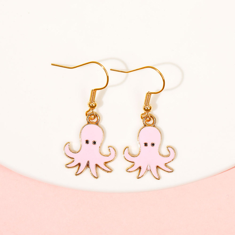 Cute Octopus Alloy Enamel Plating Women's Drop Earrings 1 Pair display picture 6