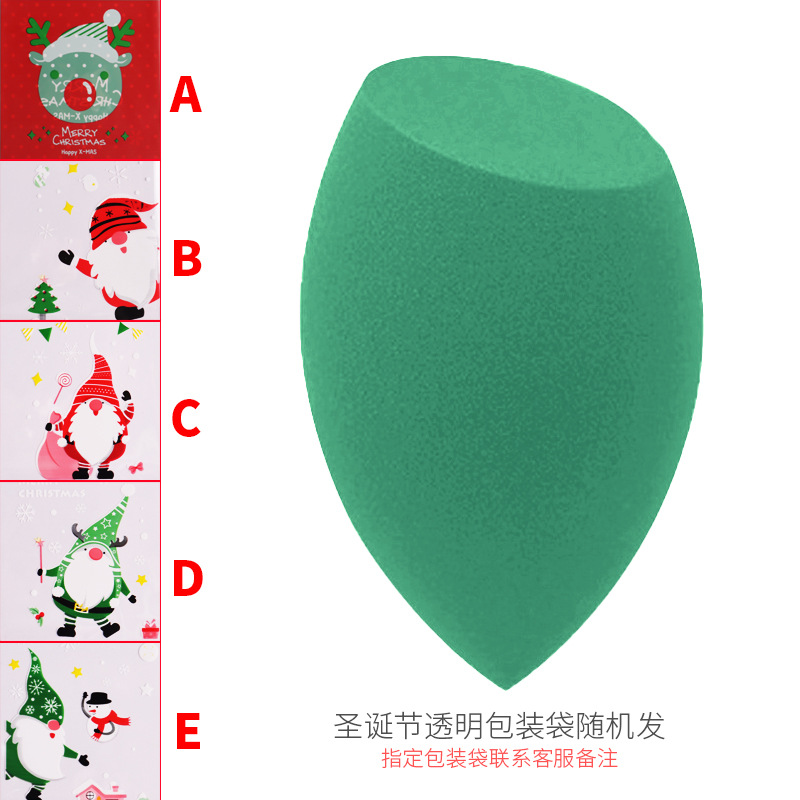 Zhuolya nueva Navidad belleza huevo maquillaje acabado esponja sin polvo super suave maquillaje huevo gota de agua soplo de polvo
