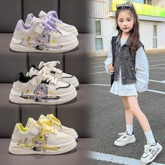 女童运动鞋2025秋季新款女孩时尚卡通板鞋软底休闲鞋儿童小白鞋潮